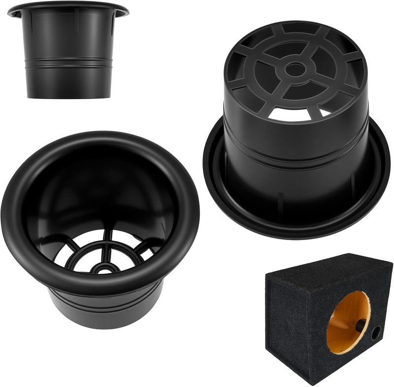 UBANU 2Pcs Speaker Cabinet Port Tube, 59mm x 55mm x 76mm Subwoofer Bass Reflex Vent Fit PA/DJ Speakers & Bass Boxes Accessories for Party/Stage Use - Image 1